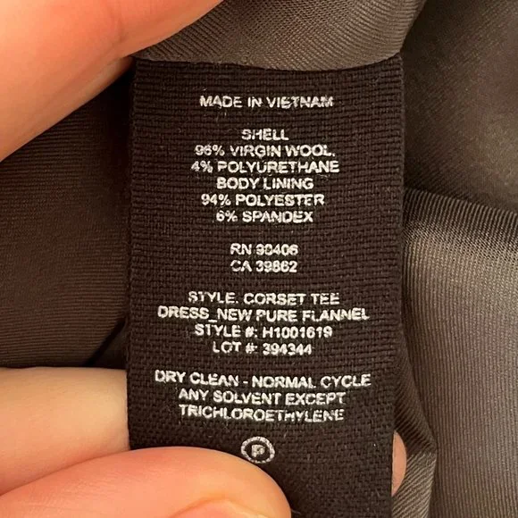 NWOT Theory Wool Corset Tee Dress in Dark Charcoal, Size 4 - Picture 6 of 7